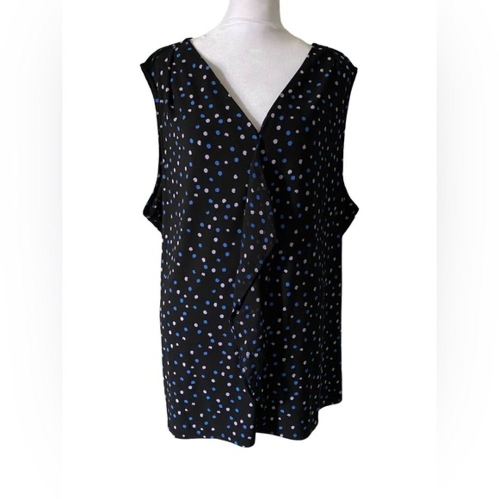 Roz & Ali Black Sleeveless Wrap Blouse